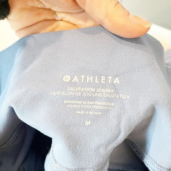 Athleta Salutation Pull On High Waisted Jogger Pants Blue Star Medium - Picture 2 of 9